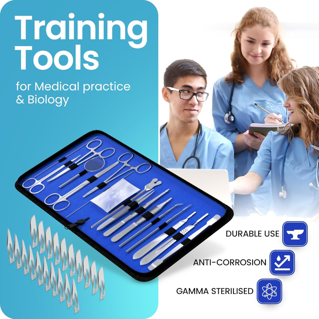 Core Flex Biology Lab Dissection Tool Set Stainless Steel, 38 Count