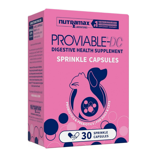 Nutramax Laboratories Proviable-DC Digestive Health Supplement for Dogs and Cats, 30 Capsules