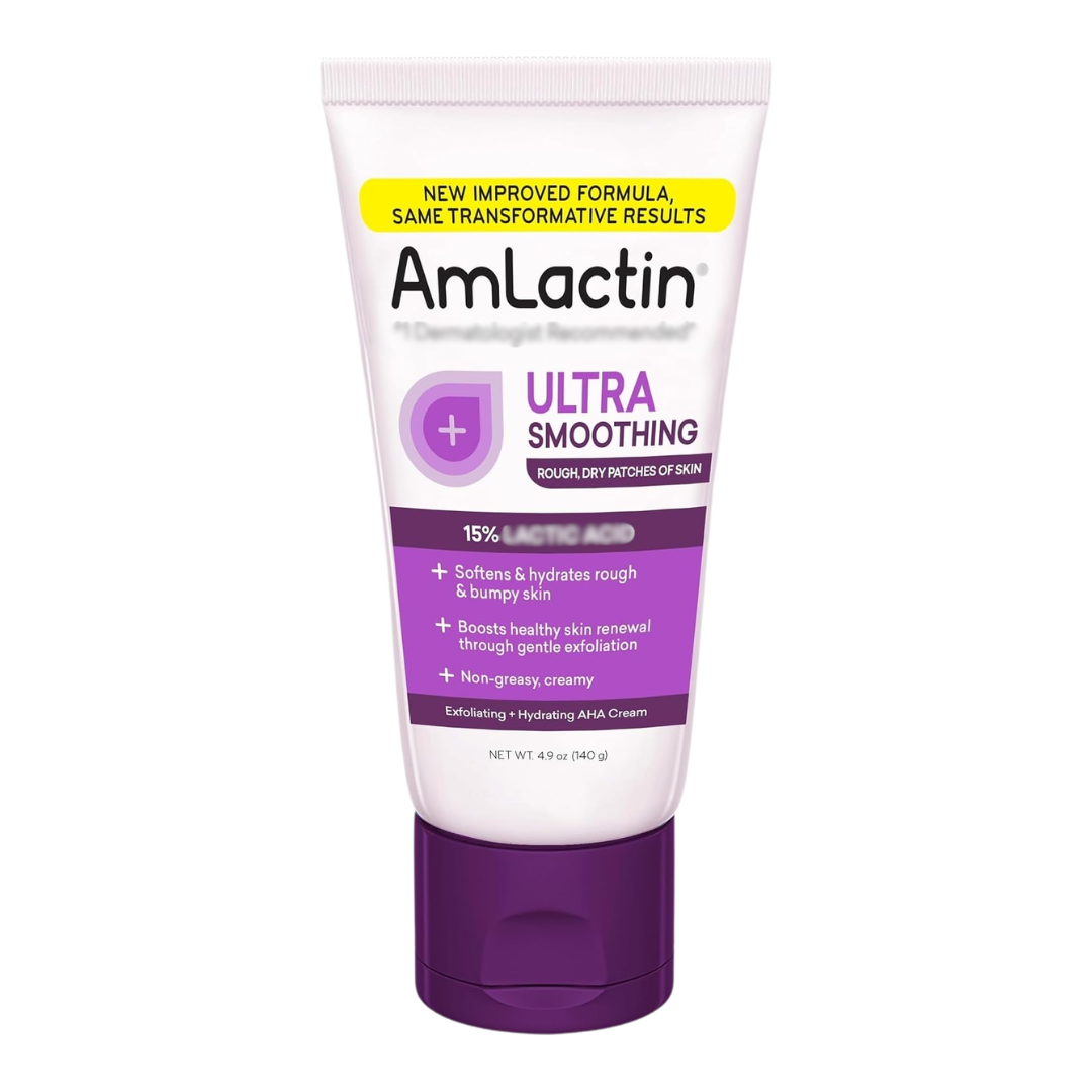 AmLactin Ultra Smoothing Exfoliating + Hydrating AHA Cream, 4.9 oz / 140 g