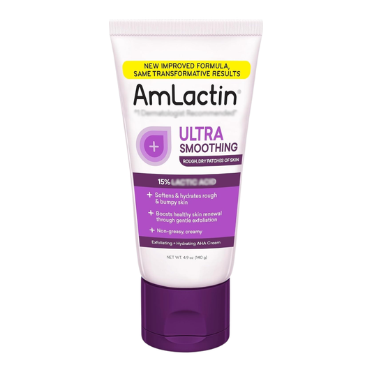 AmLactin Ultra Smoothing Exfoliating + Hydrating AHA Cream, 4.9 oz / 140 g