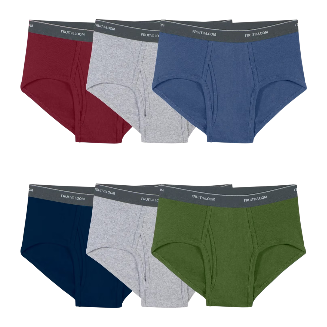 Fruit of the Loom Men’s Cotton Mid Rise Briefs, 6 Pack