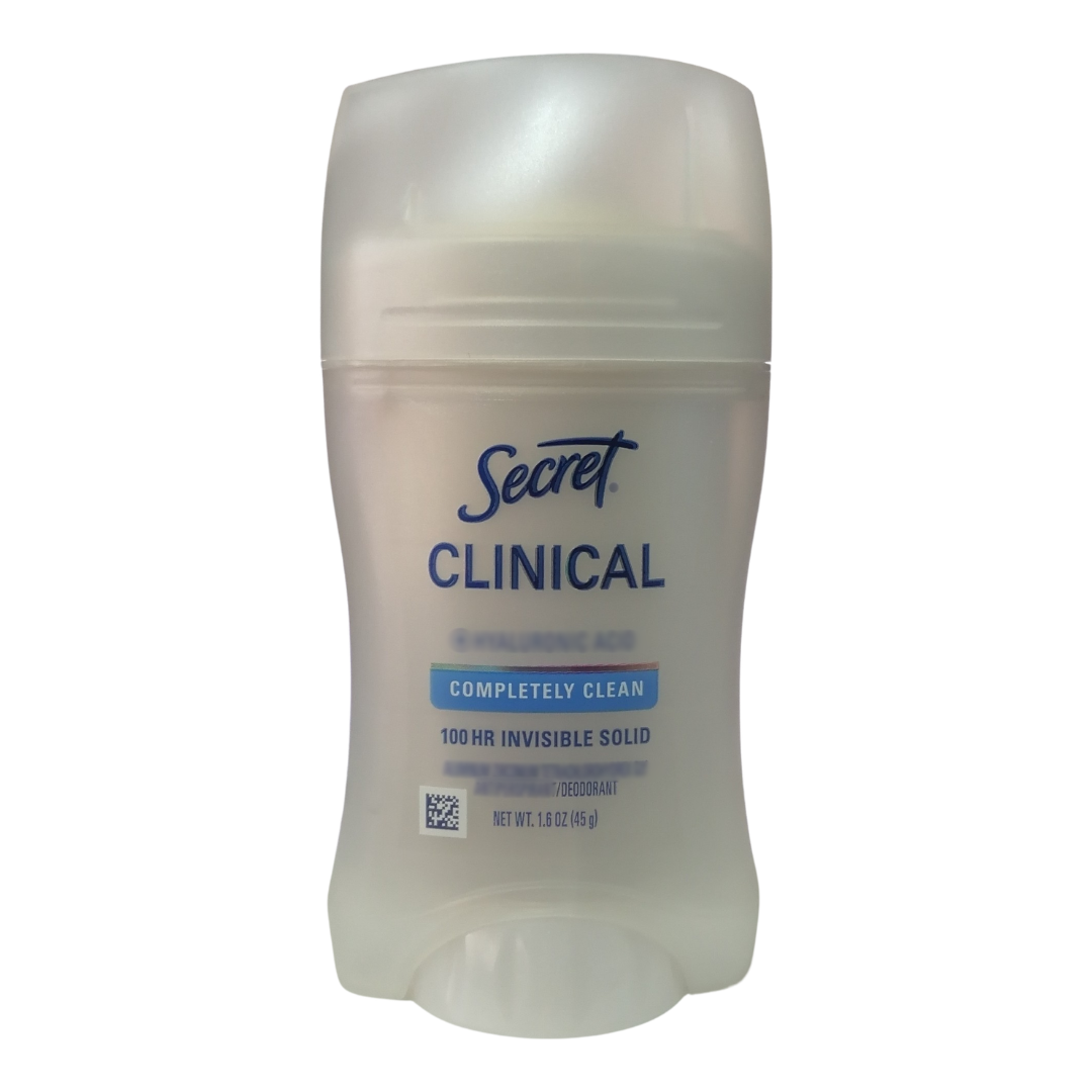 Secret Clinical Completely Clean Invisible Solid Deodorant, 1.6 oz / 45 g