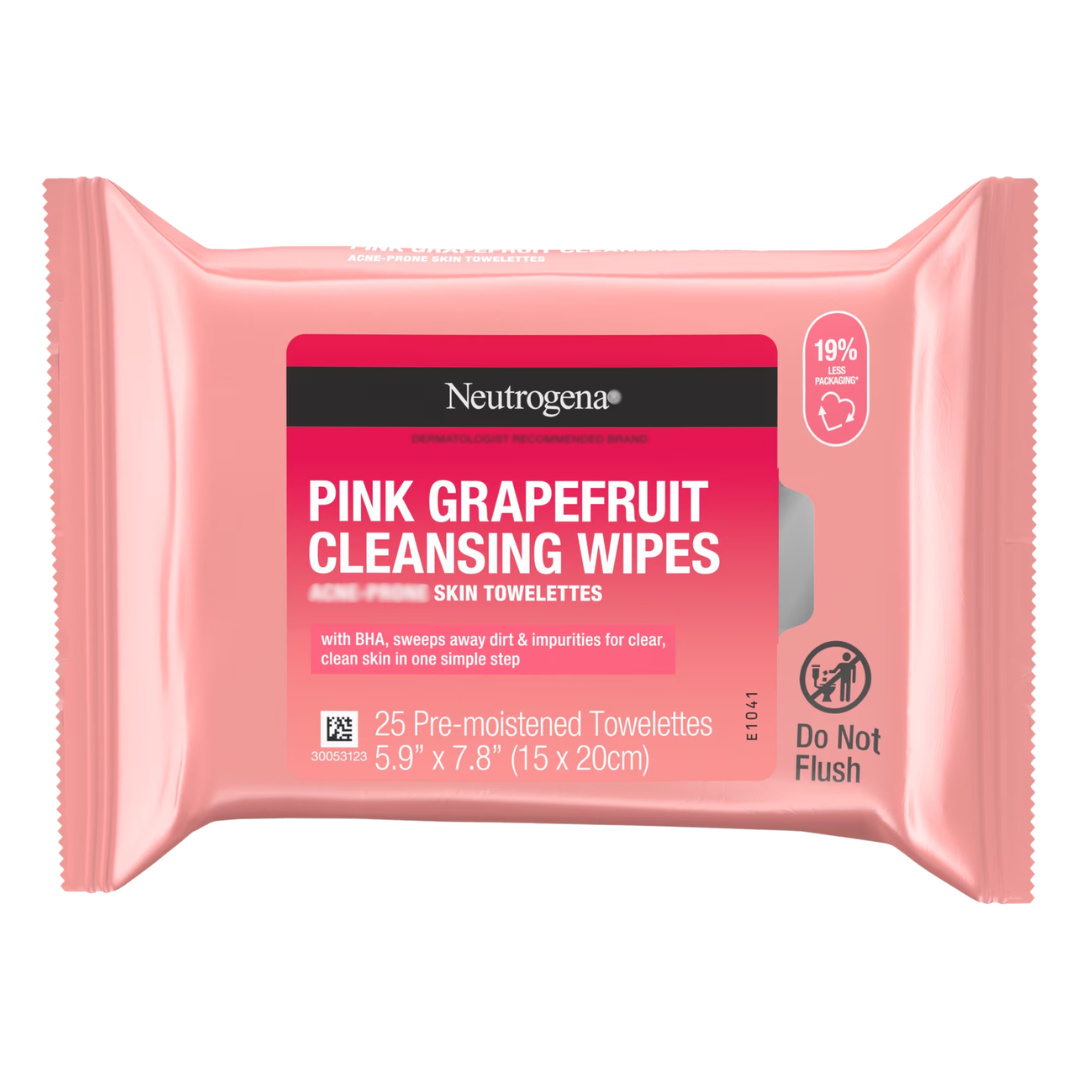 Neutrogena Pink Grapefruit Cleansing Wipes, 25 Count