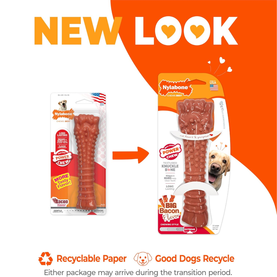 Nylabone Dura Chew Souper Bacon Flavored Bones for 50+ LBS / 23+ kg X-Large Dogs (NB105P)