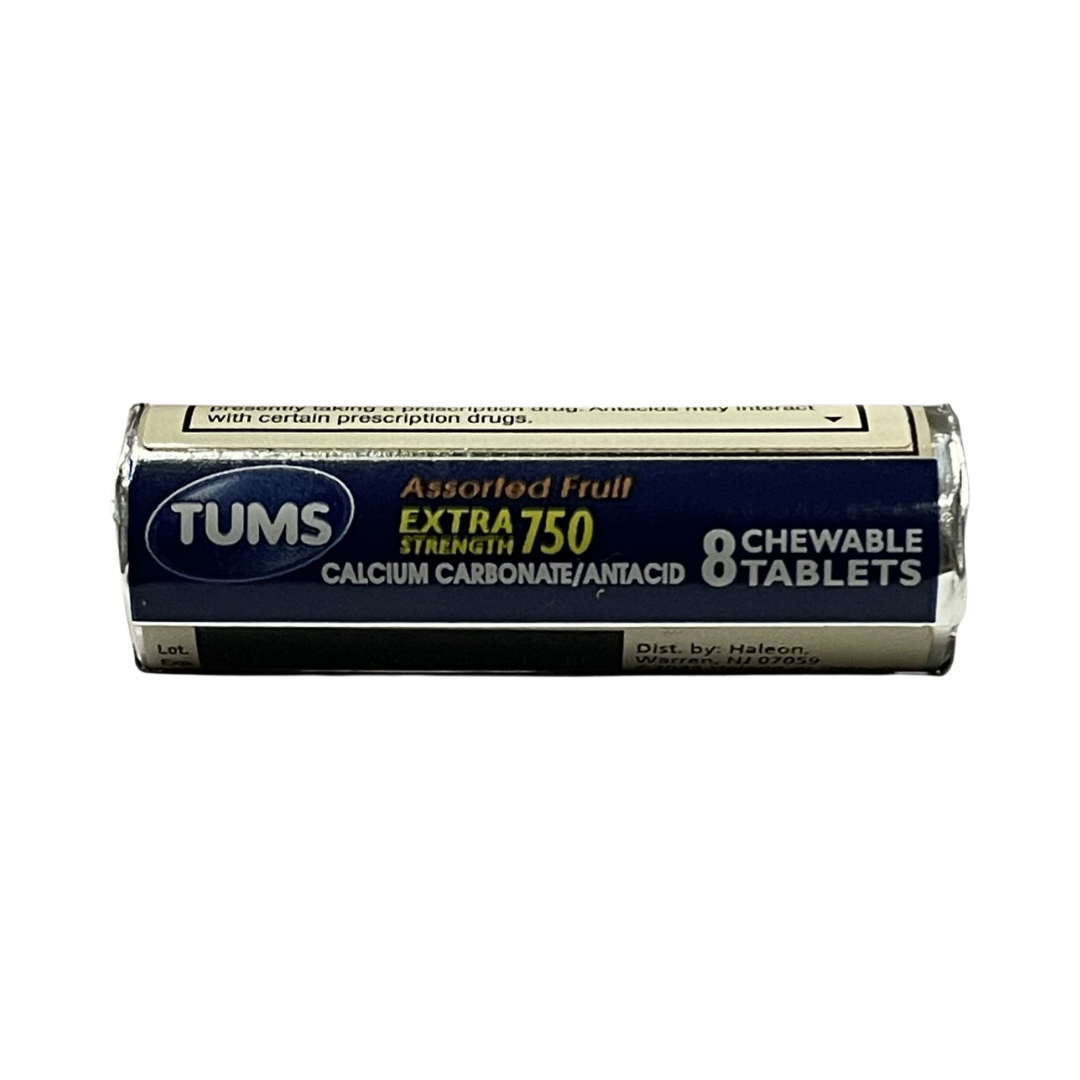 Tums Antacid Extra Strength 750 Assorted Fruit, 8 Chewable Tablets