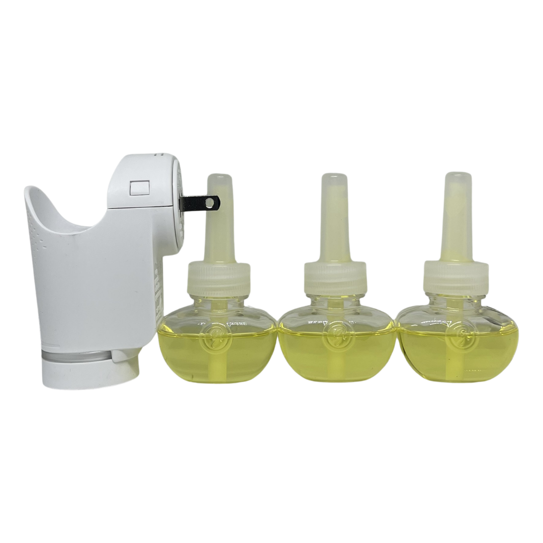 Glade PlugIns Plus Clean Linen Refills Air Freshener Kit, 1 Warmer + 3 Refills, 0.67 fl. oz (120V)