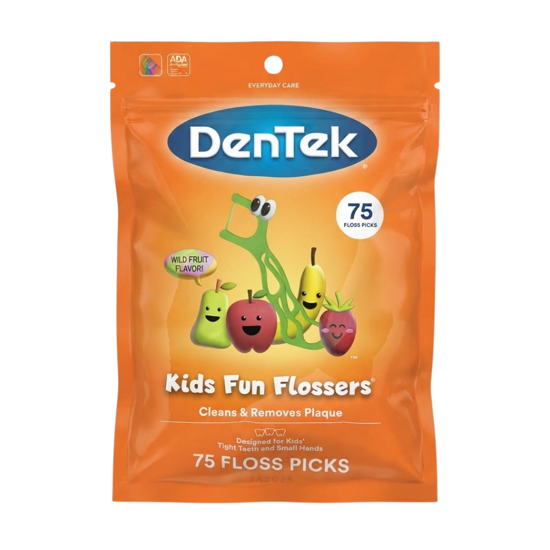DenTek Kids Fun Flossers Wild Fruit Flavor, 75 Floss Picks