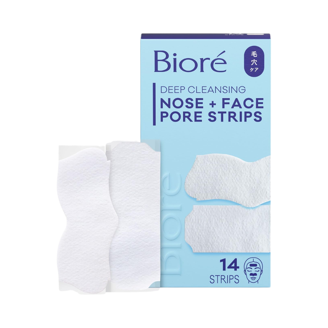 Biore Deep Cleansing Nose + Face Pore Strips, 14 Count