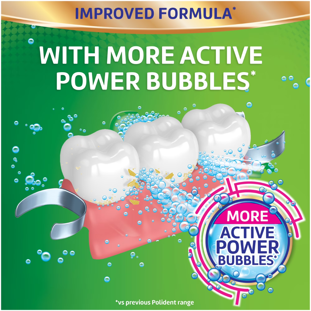 Polident Smokers Antibacterial Dental Appliance Cleanser, 90 Tablets