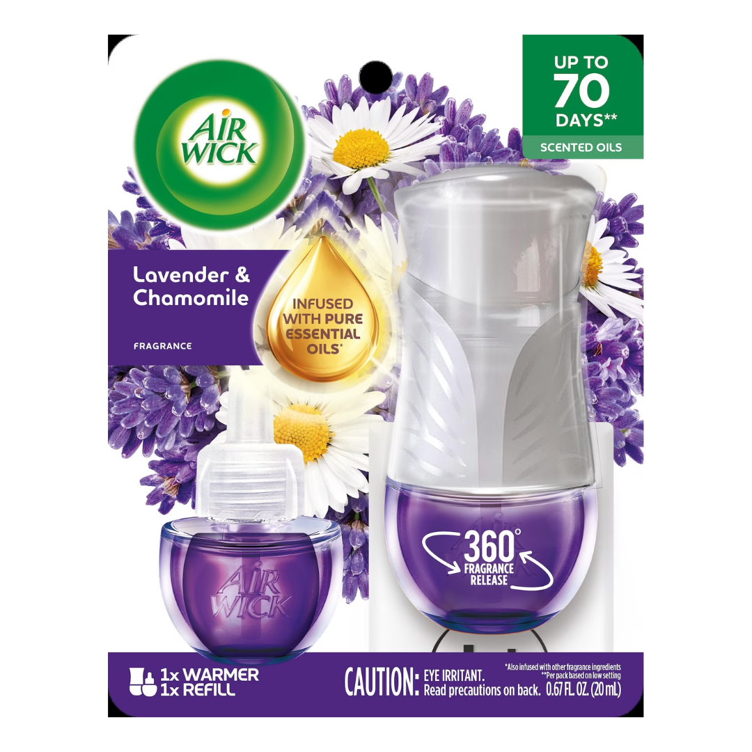 Air Wick Scented Oil Infused with Natural Essential Oils Lavender & Chamomile 1 Warmer + 1 Refill 20ml / 0.67 fl oz