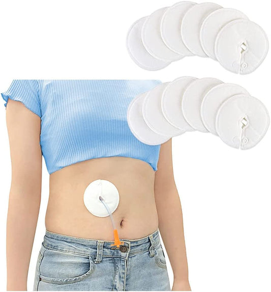 KAVIL Feeding Tube Pad G Tubes Button Pads Holder Extra Soft And Absorbent Pads - 12 Pack