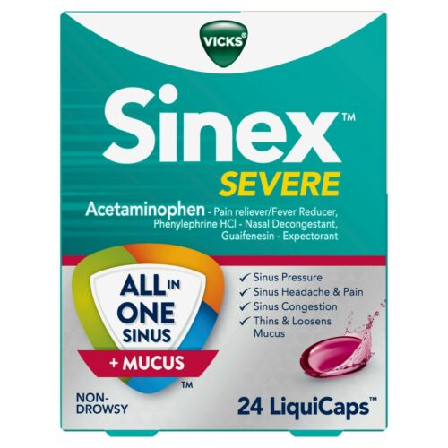 Vicks Sinex Severe All-In-One Sinus + Mucus Relief Non-Drowsy