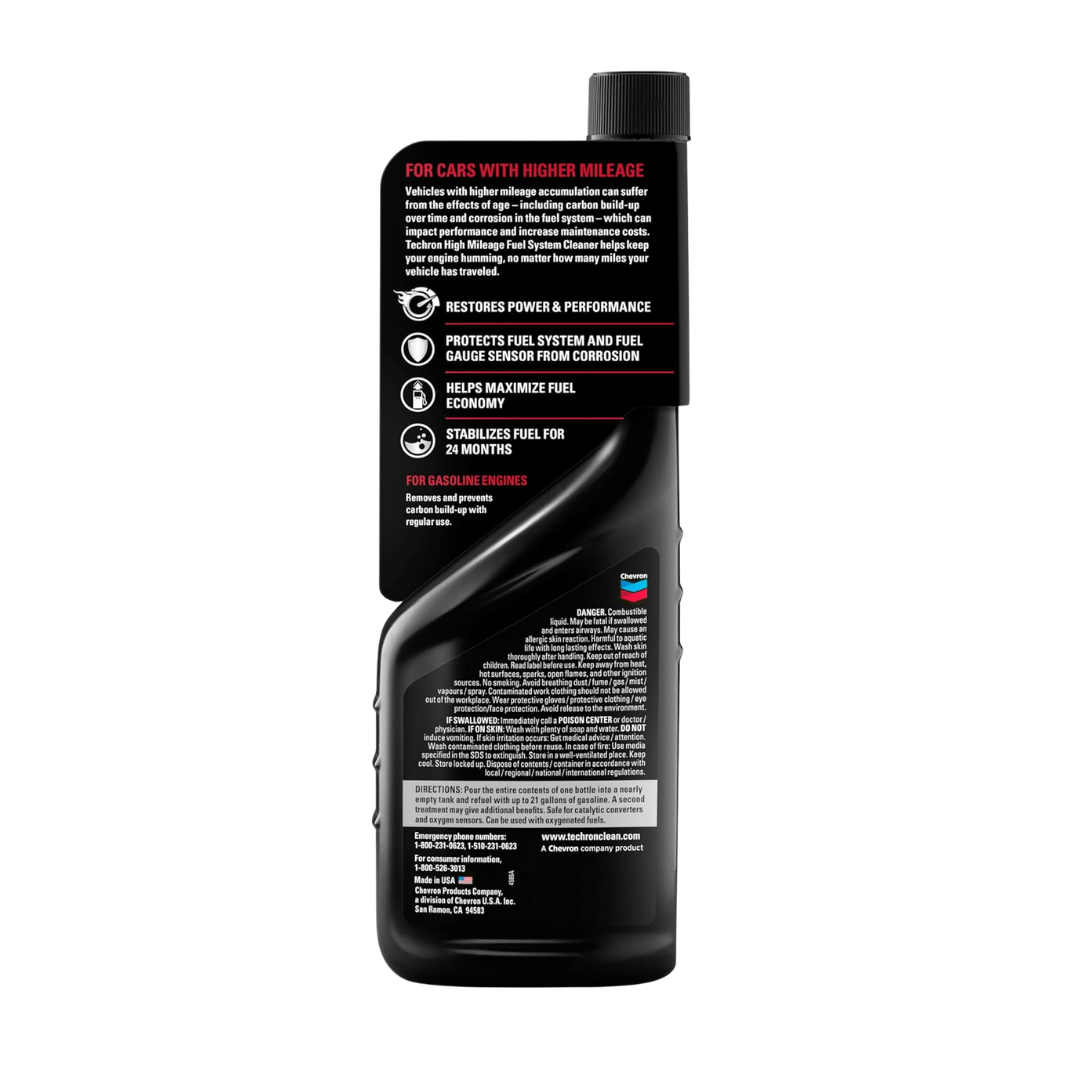 Chevron Techron High Mileage Fuel System Cleaner, 355 ml / 12 fl oz