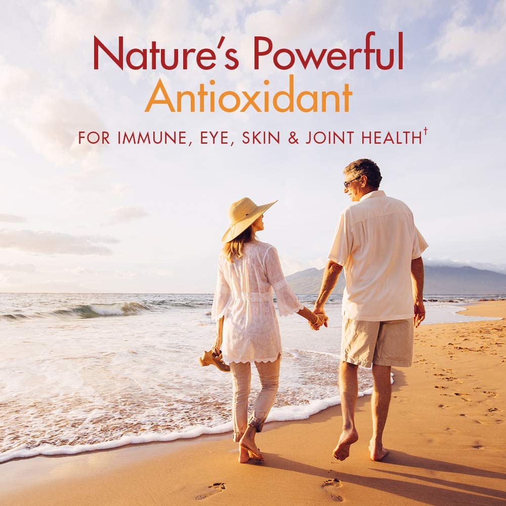 BioAstin Hawaiian Astaxanthin 4mg, 120 Soft Gels, Supports Recovery from Exercise + Joint, Skin, Eye Health Naturally