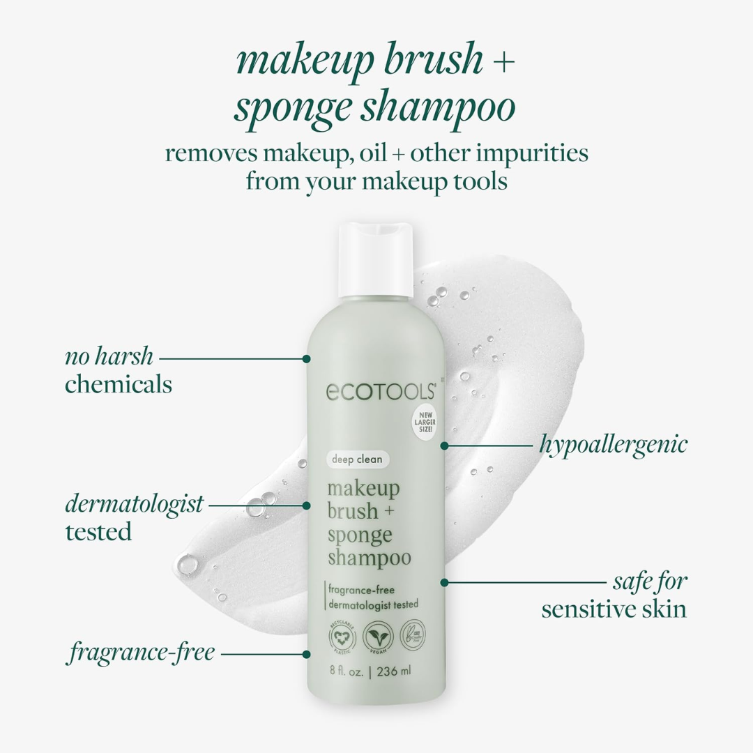 Ecotools Deep Clean Makeup Brush + Sponge Shampoo, 8 oz / 236 ml
