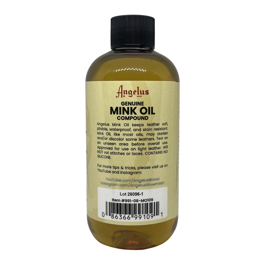 Angelus Genuine Mink Oil Compound 4-In-1 Care for Smooth Leather, 8.6 oz / 255 ml