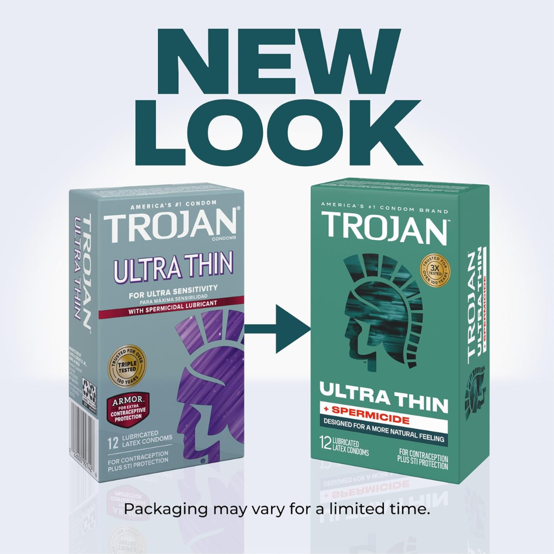 Trojan Condom Sensitivity Ultra Thin with Spermicidal Lubricant (12 Count)
