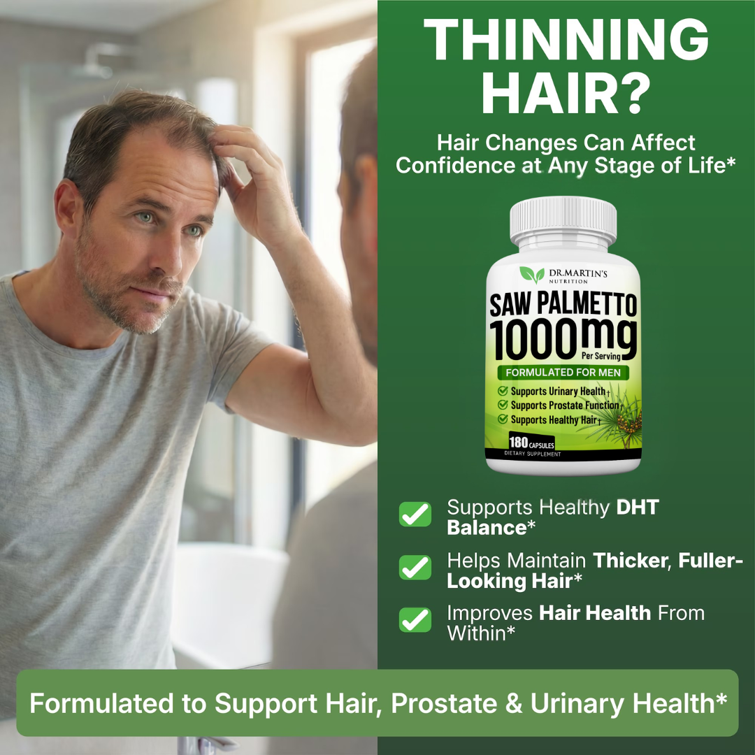 Dr. Martin's Saw Palmetto for Men 1,000 mg, 180 Capsules