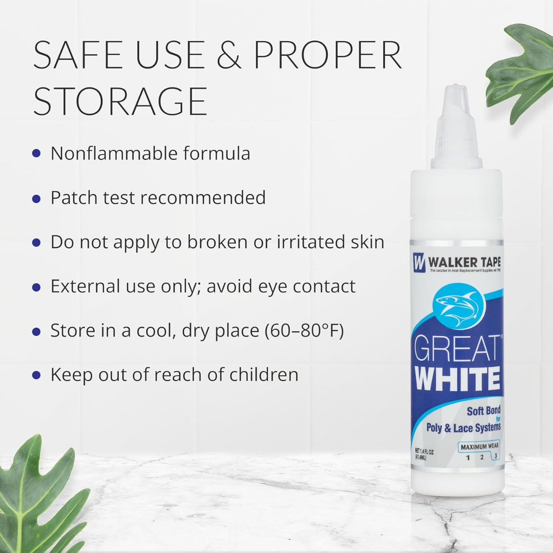 Walker Great White Waterproof Hair System Adhesive Twist Top, 1.4 oz / 41.4 ml