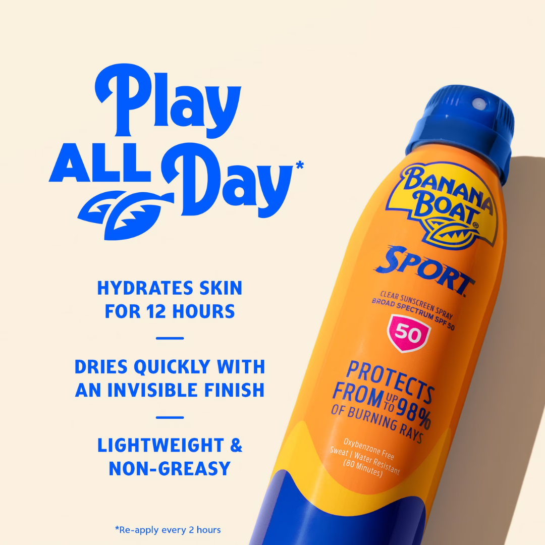 Banana Boat Sport Clear Sunscreen Spray SPF 50, 6 oz / 170 g