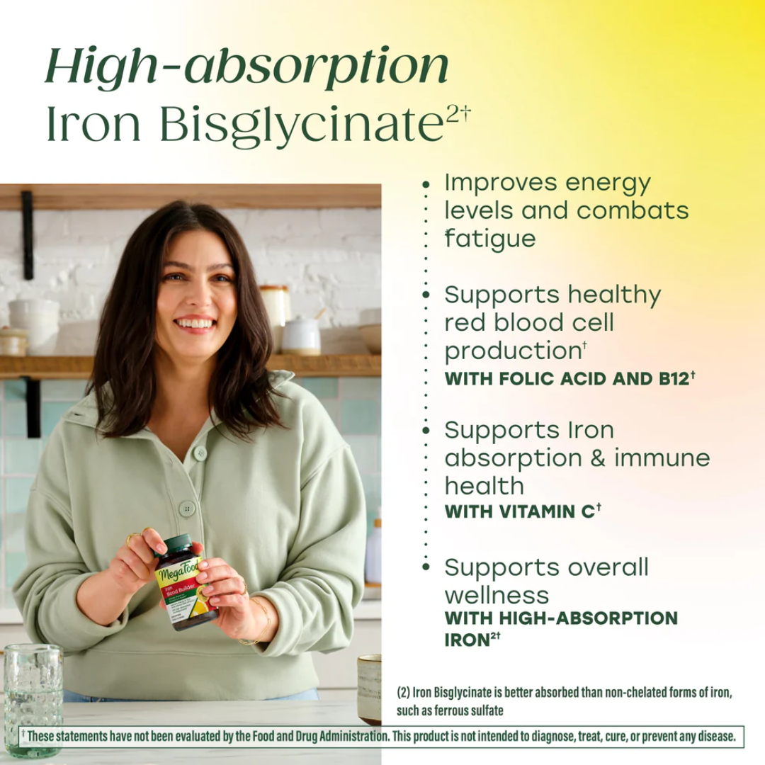 MegaFood Iron Blood Builder Dietary Supplement, 90 Tablets (PACKAGING MAY VARY)