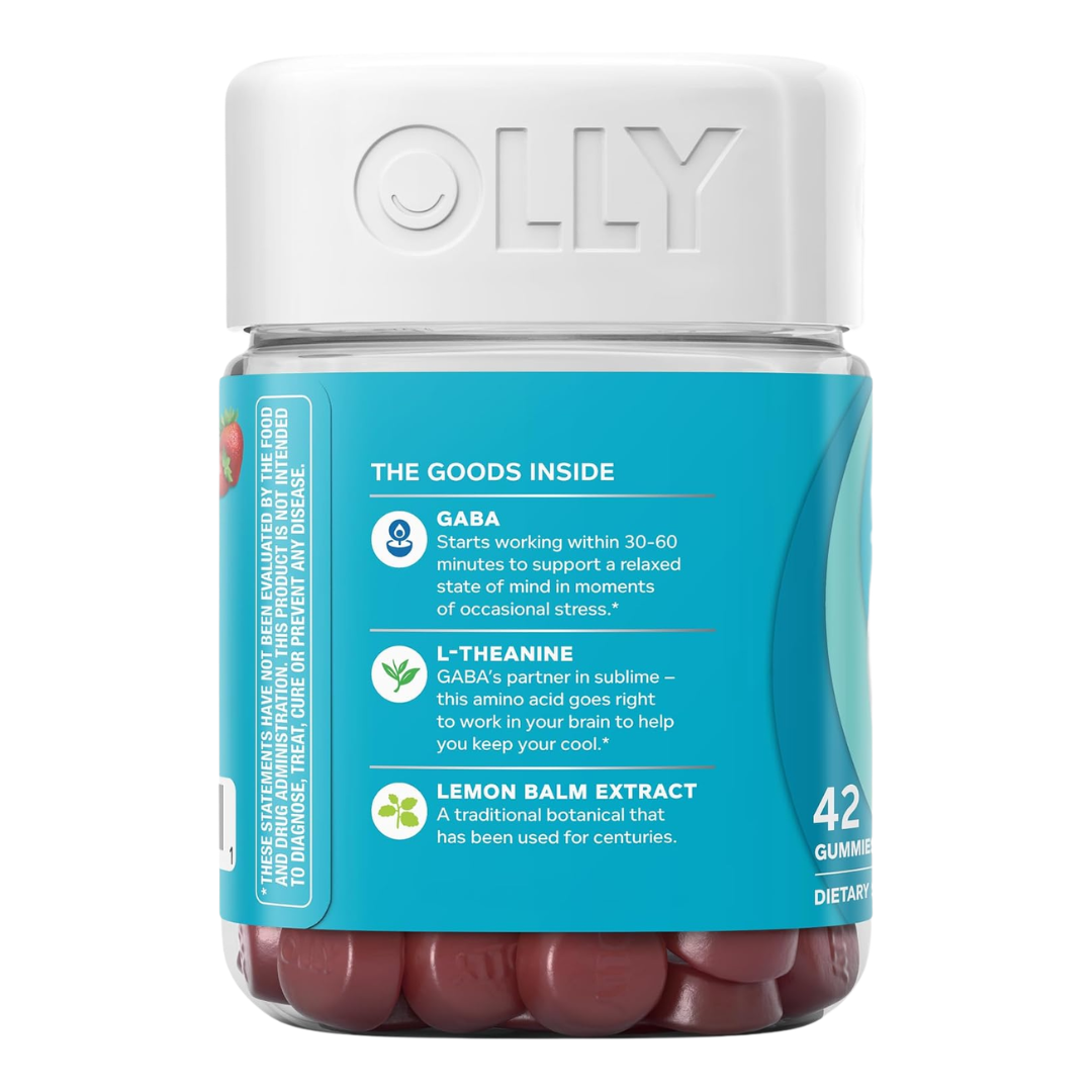 EXPIRY 12/2026 Olly Goodbye Stress Berry Verbena Flavored, 42 Gummies