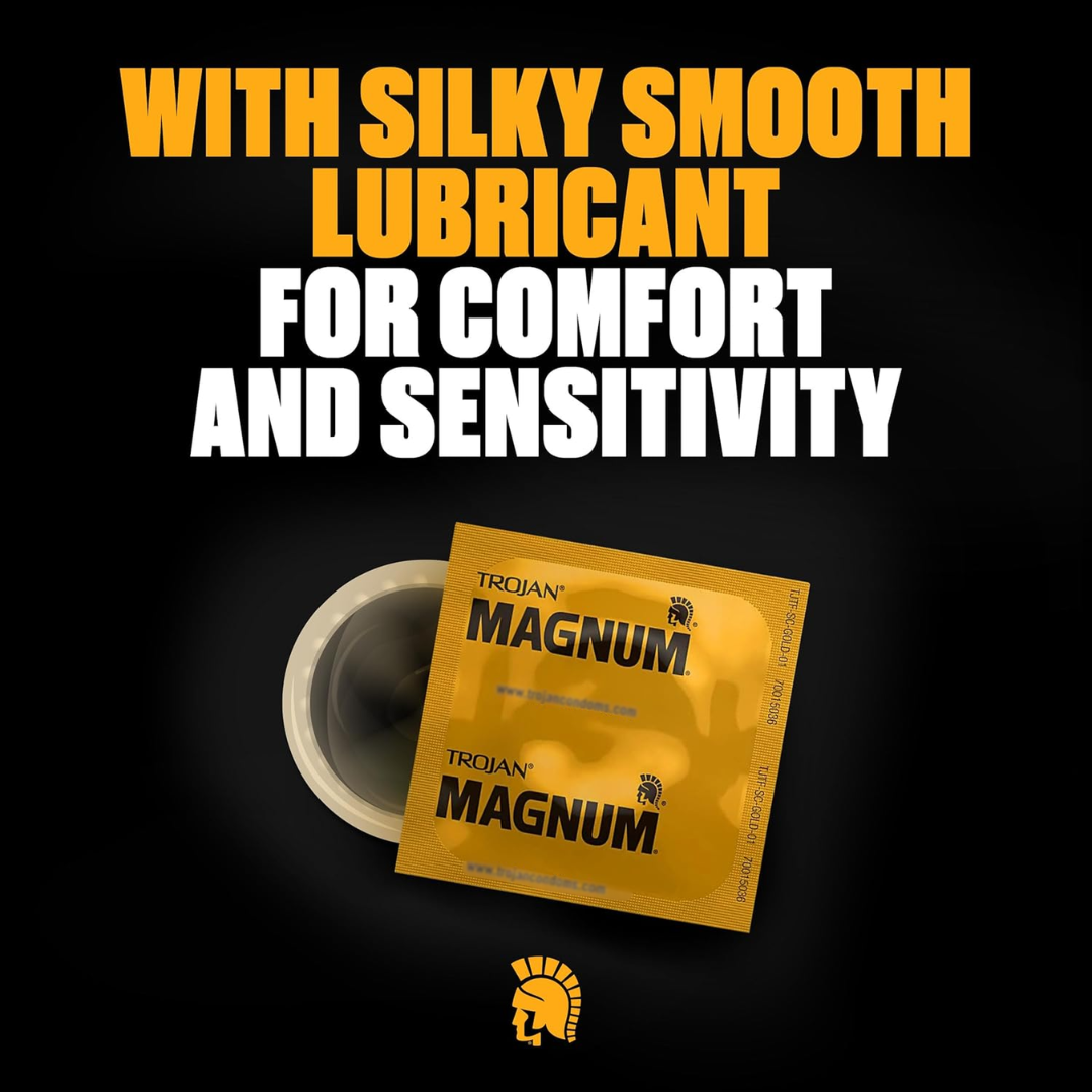 Trojan Magnum Large Size Latex Condoms Lubricated, 36 Count