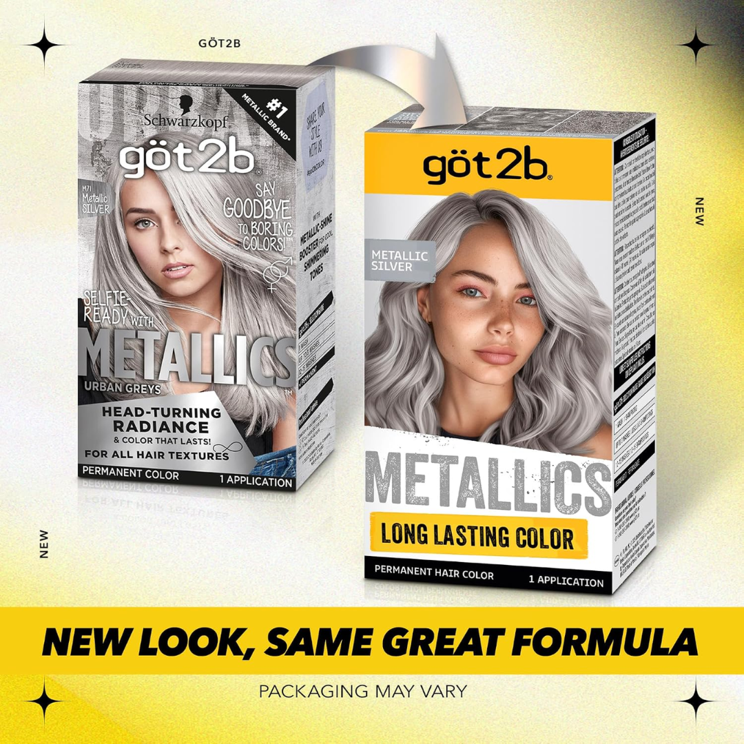 Schwarzkopf Got2B Metallics Permanent Hair Color, 1 Application