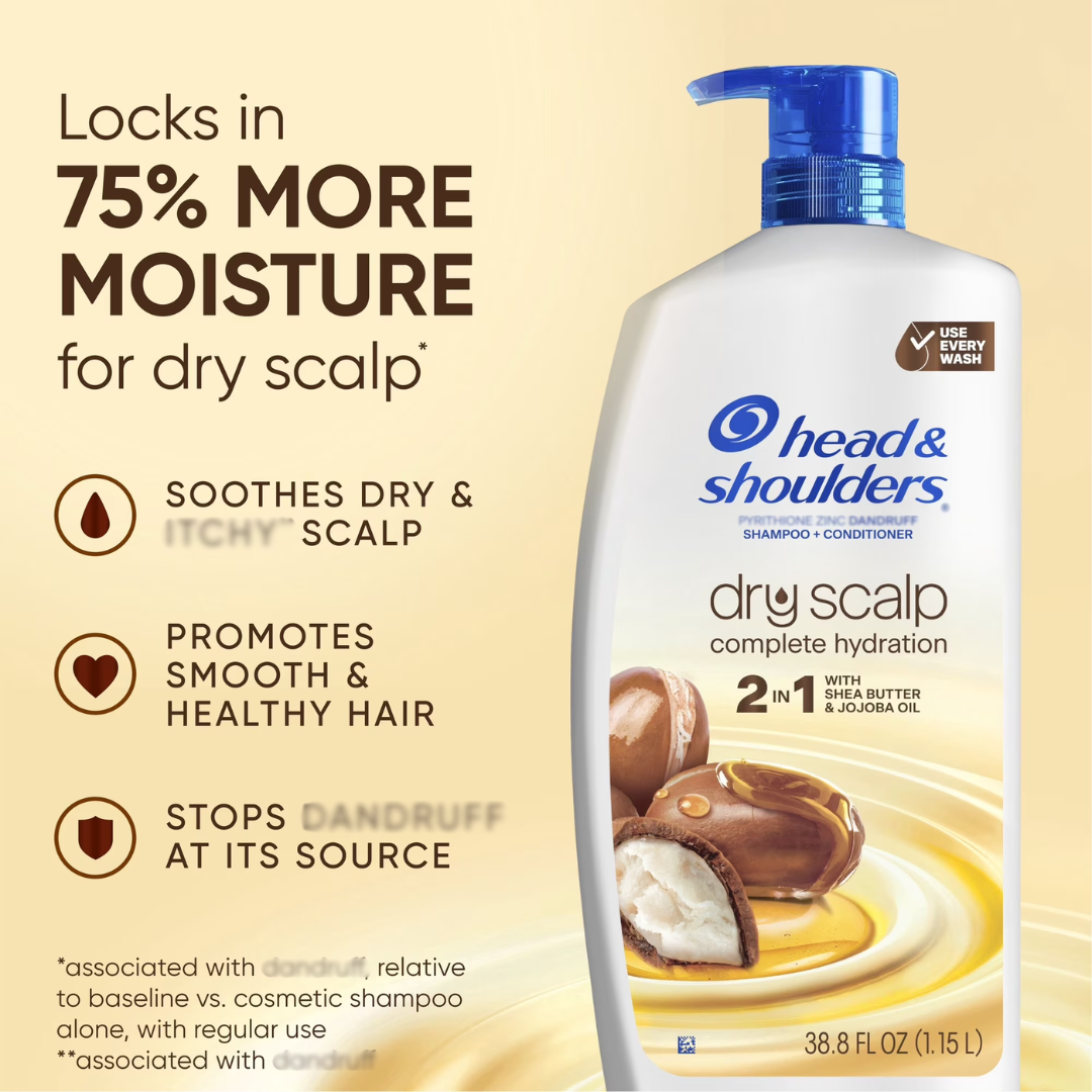 Head & Shoulders Shampoo + Conditioner Dry Scalp Complete Hydration 2in1, 38.8 oz / 1.15 l