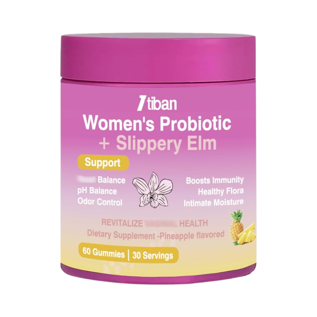 Itiban Women's Probiotic + Slippery Elm Pineapple, 60 Gummies