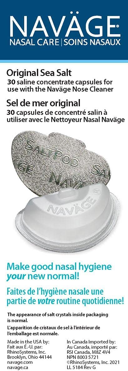 Navage Nasal Care SaltPod, 1 Pack 30 Saline Concentrate Capsules