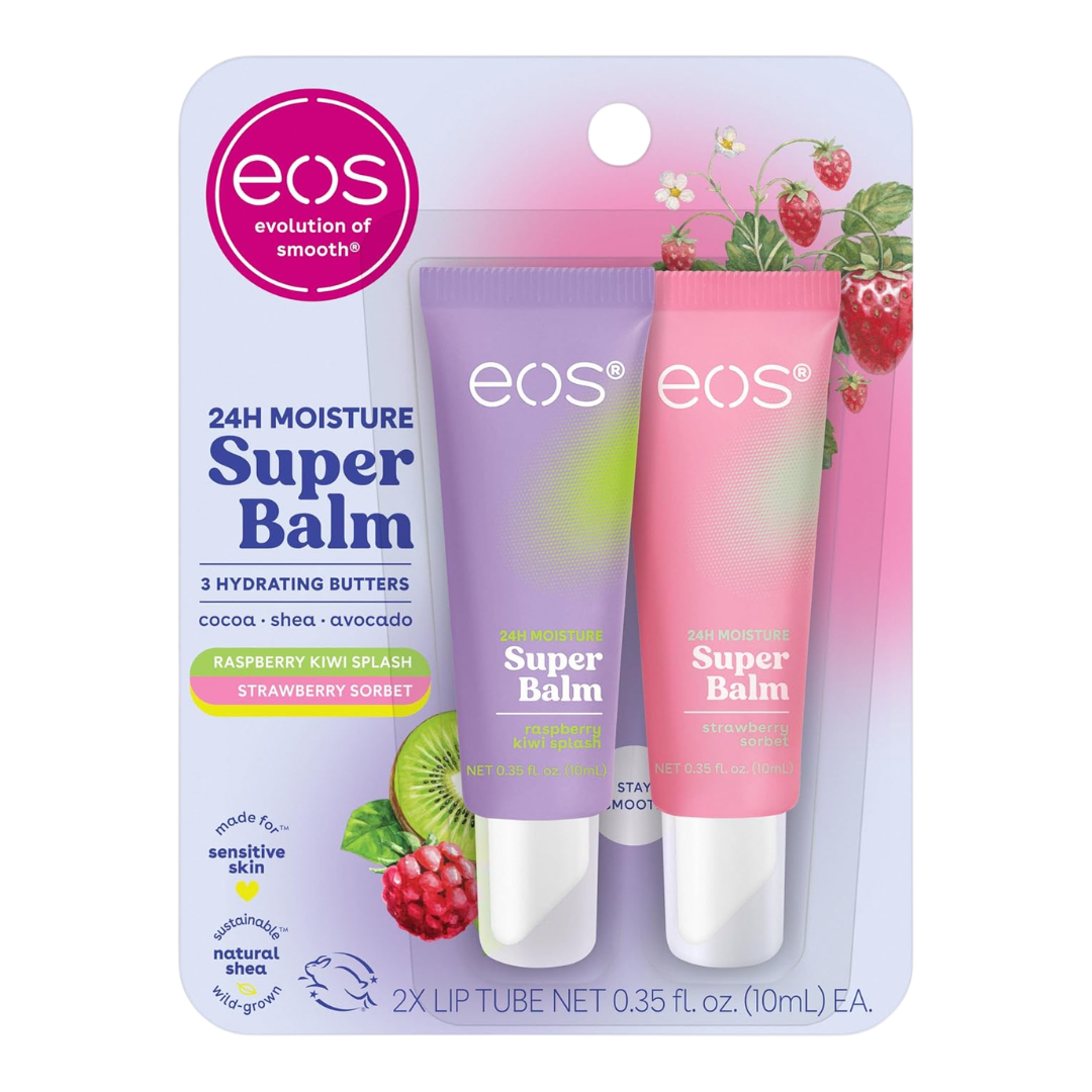 EOS 24H Moisture Super Balm 2 Lip Tube, 0.35 oz / 10 ml each