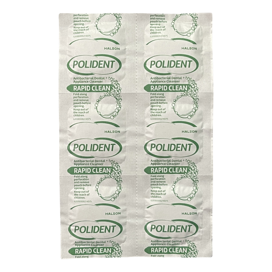 Polident Antibacterial Dental Appliance Cleanser Rapid Clean, 6 Tablets