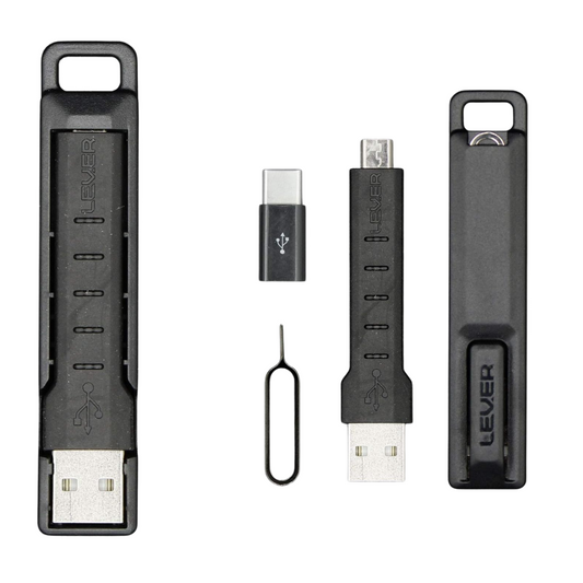 Lever Gear CableKit USB-A to Micro-B Cable with USB-C Adapter