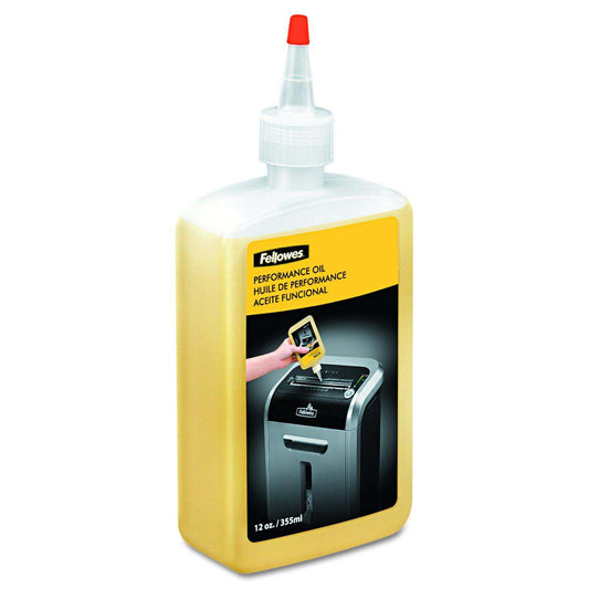 Fellowes 35250 Powershred Performance Oil, 12 oz. Bottle w/ Extension Nozzle