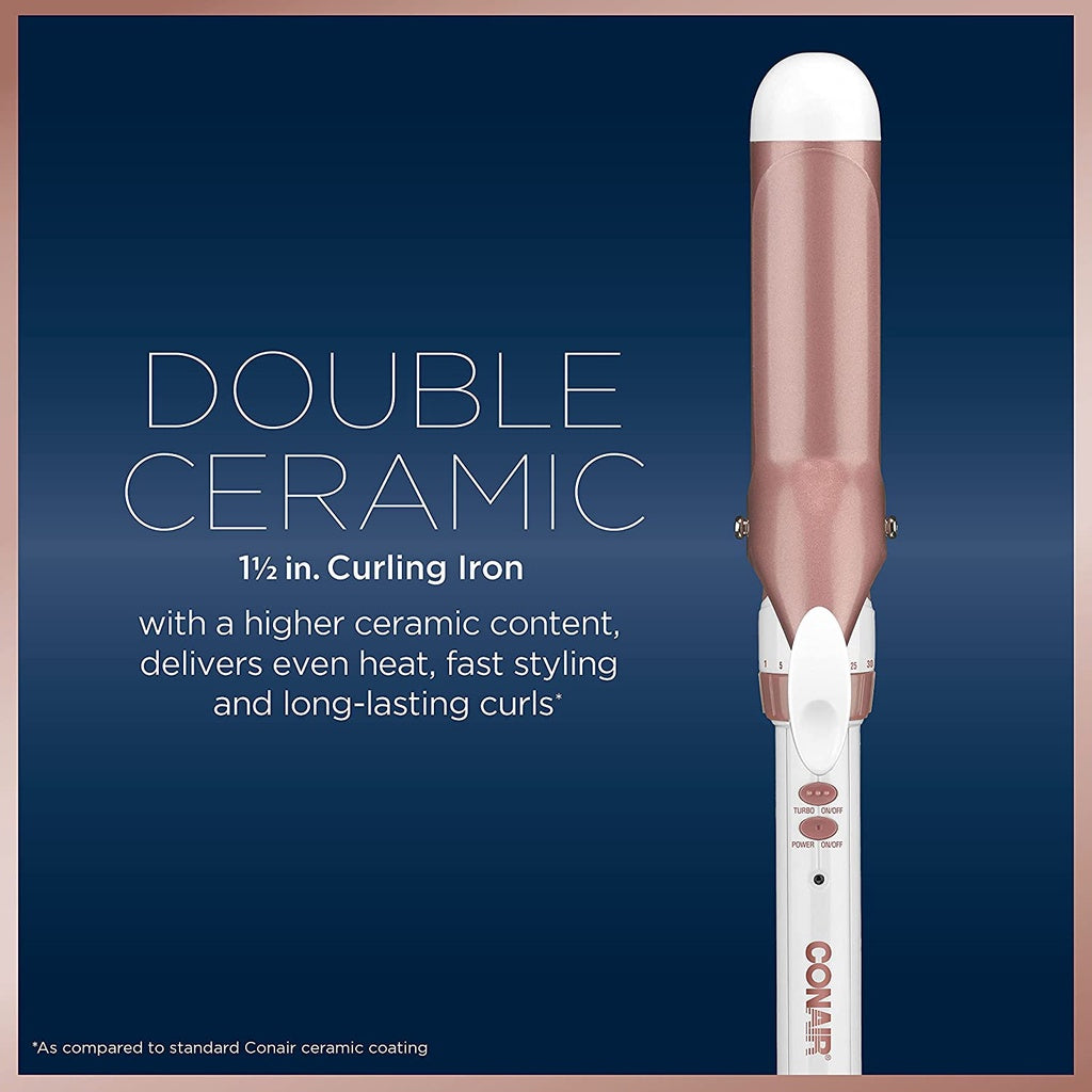 ConAir Double Ceramic 1 1/2 Inch Barrel for Soft Waves Dual Voltage 1 Box