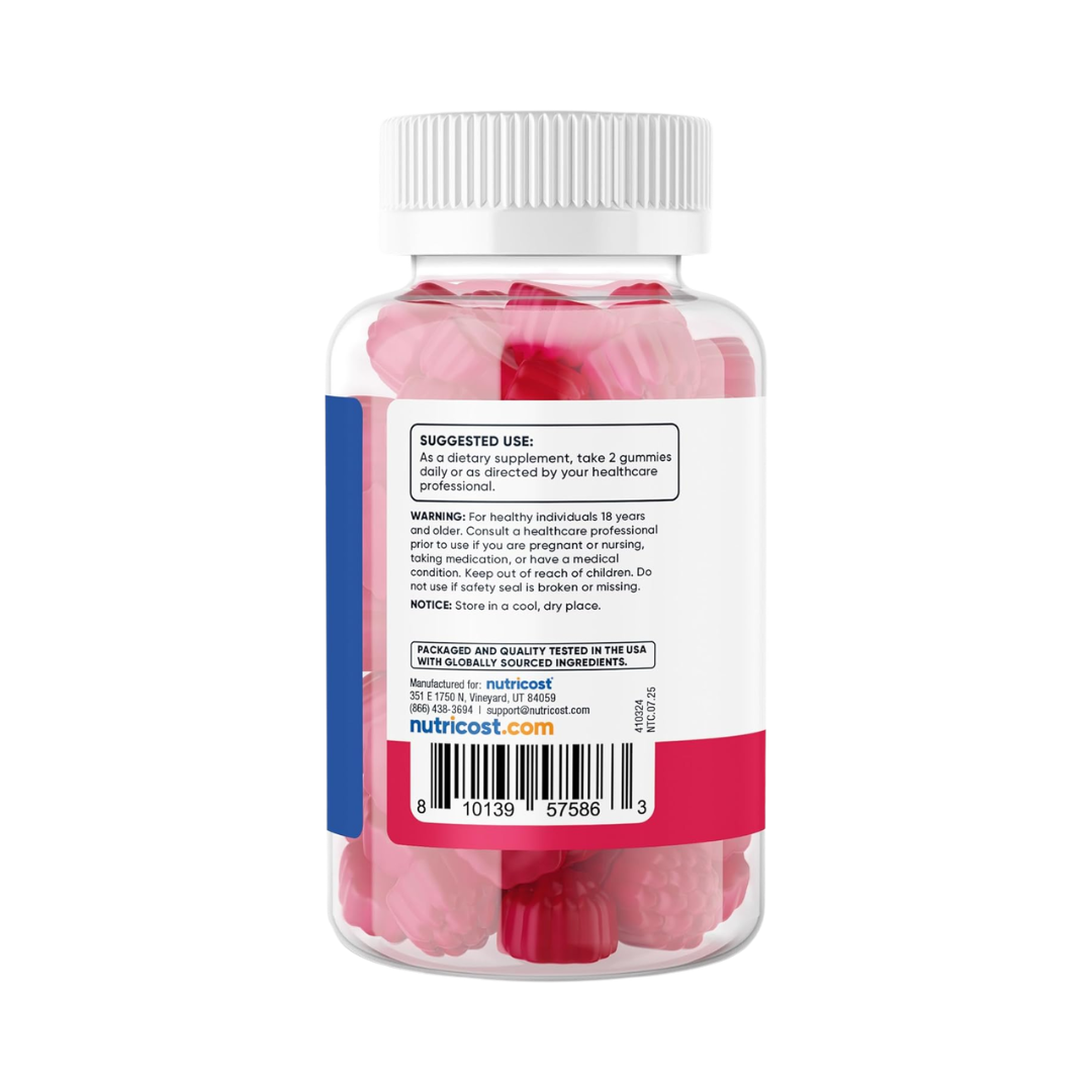 Nutricost Fiber Gummies 6 g Berry Flavored, 60 Count