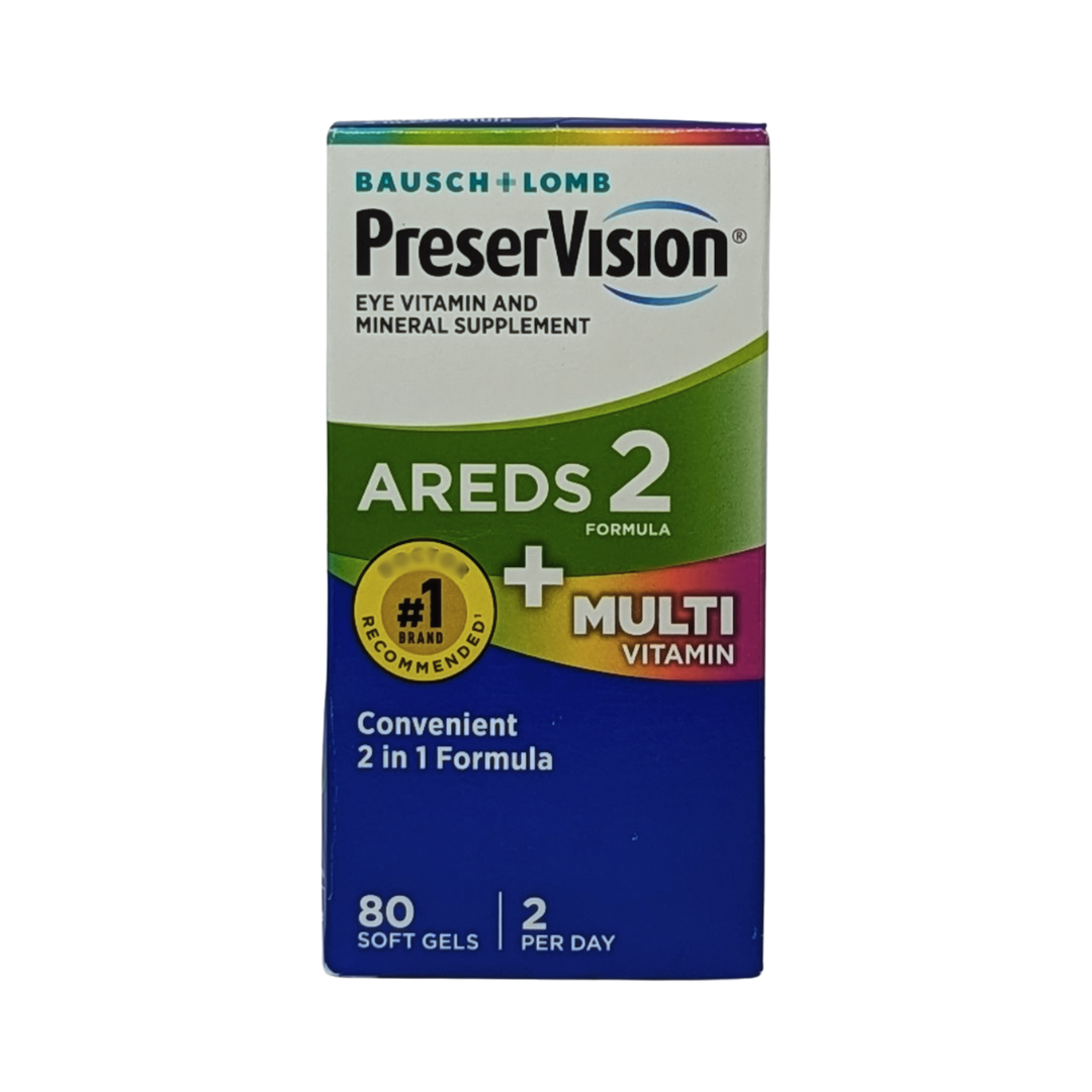 Bausch & Lomb PreserVision Eye Vitamin & Minerals AREDS 2 Formula, 80 Soft Gels
