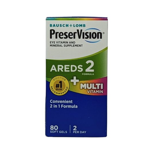 Bausch & Lomb PreserVision Eye Vitamin & Minerals AREDS 2 Formula, 80 Soft Gels