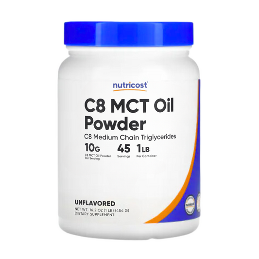 Nutricost C8 MCT Oil Powder Unflavored Supplement 16.2 oz / 454g