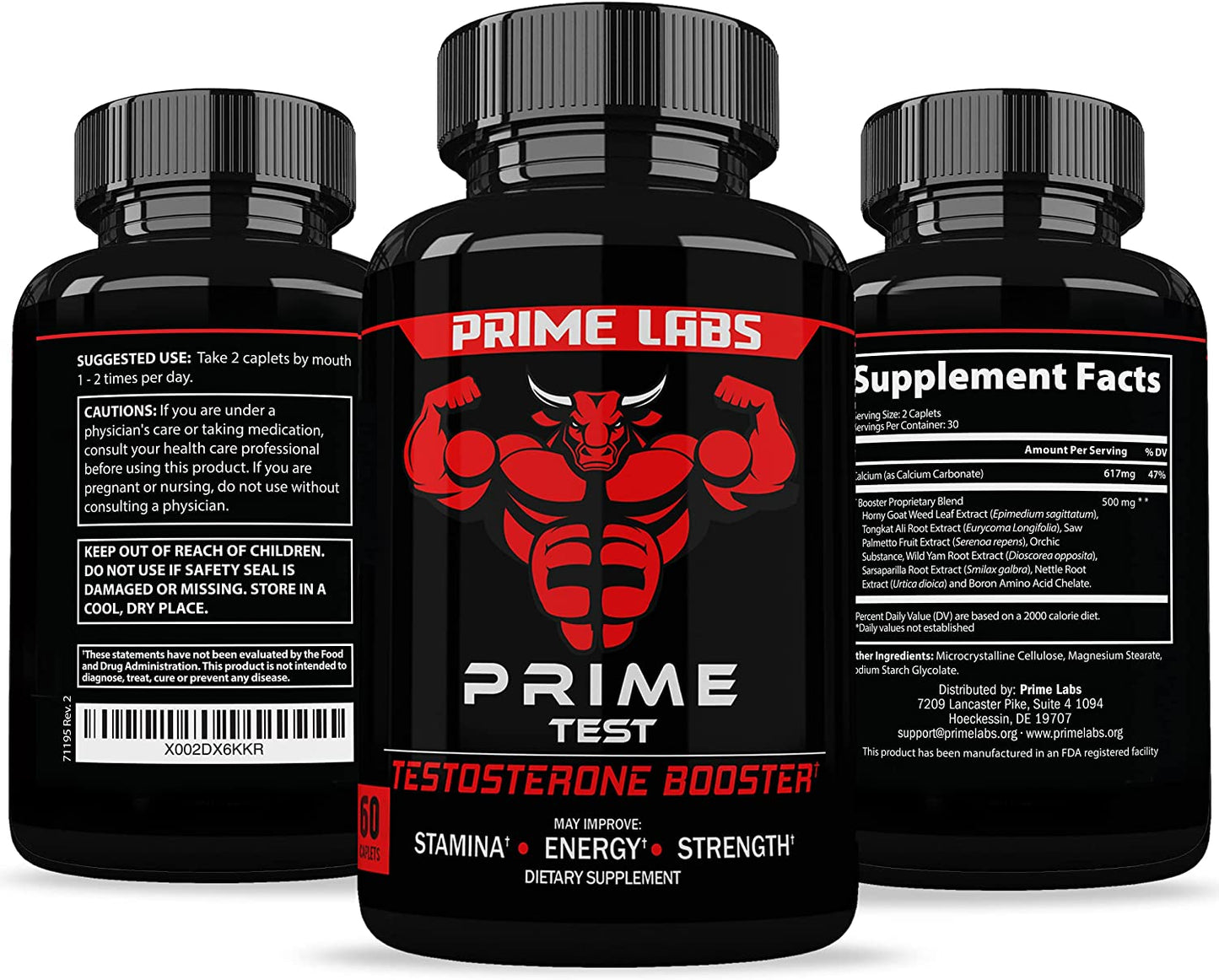 Prime Labs Prime Test Testosterone Booster Dietary Supplement for Stamina Energy Stength 60 capsules