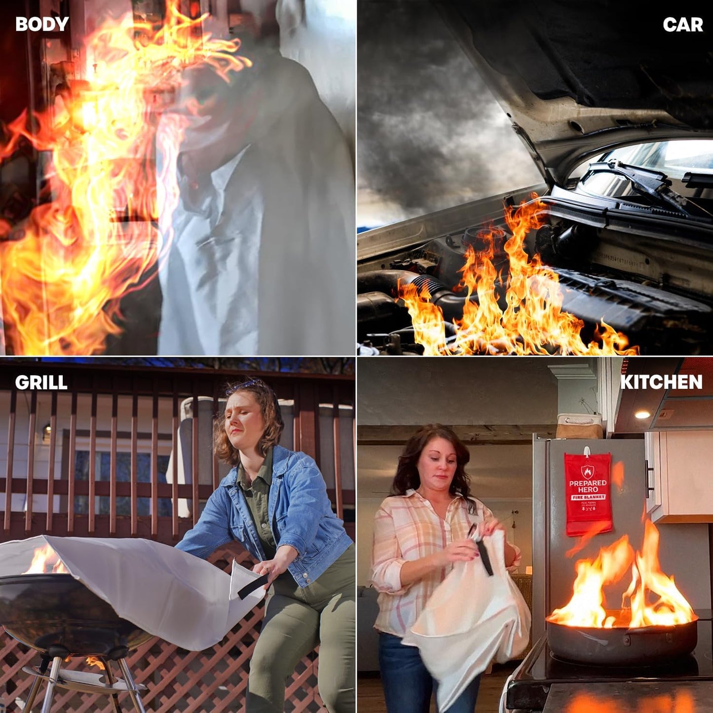 Prepared Hero Fire Blanket 100cm x 100cm (1 Count)