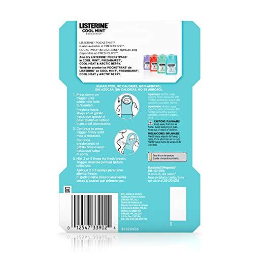 Listerine Pocketmist Cool Mint, 2 Count