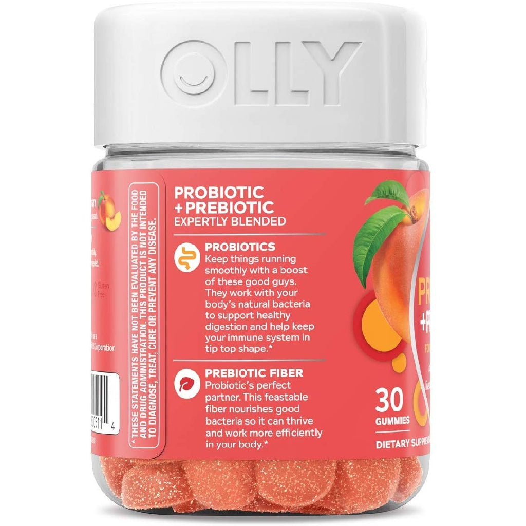 OLLY Probiotic + Prebiotic Peachy Peach (30 Gummies),