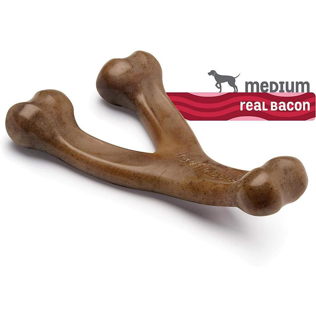 Benebone Wishbone Aggressive Chew Toy, Medium, Real Bacon Flavor