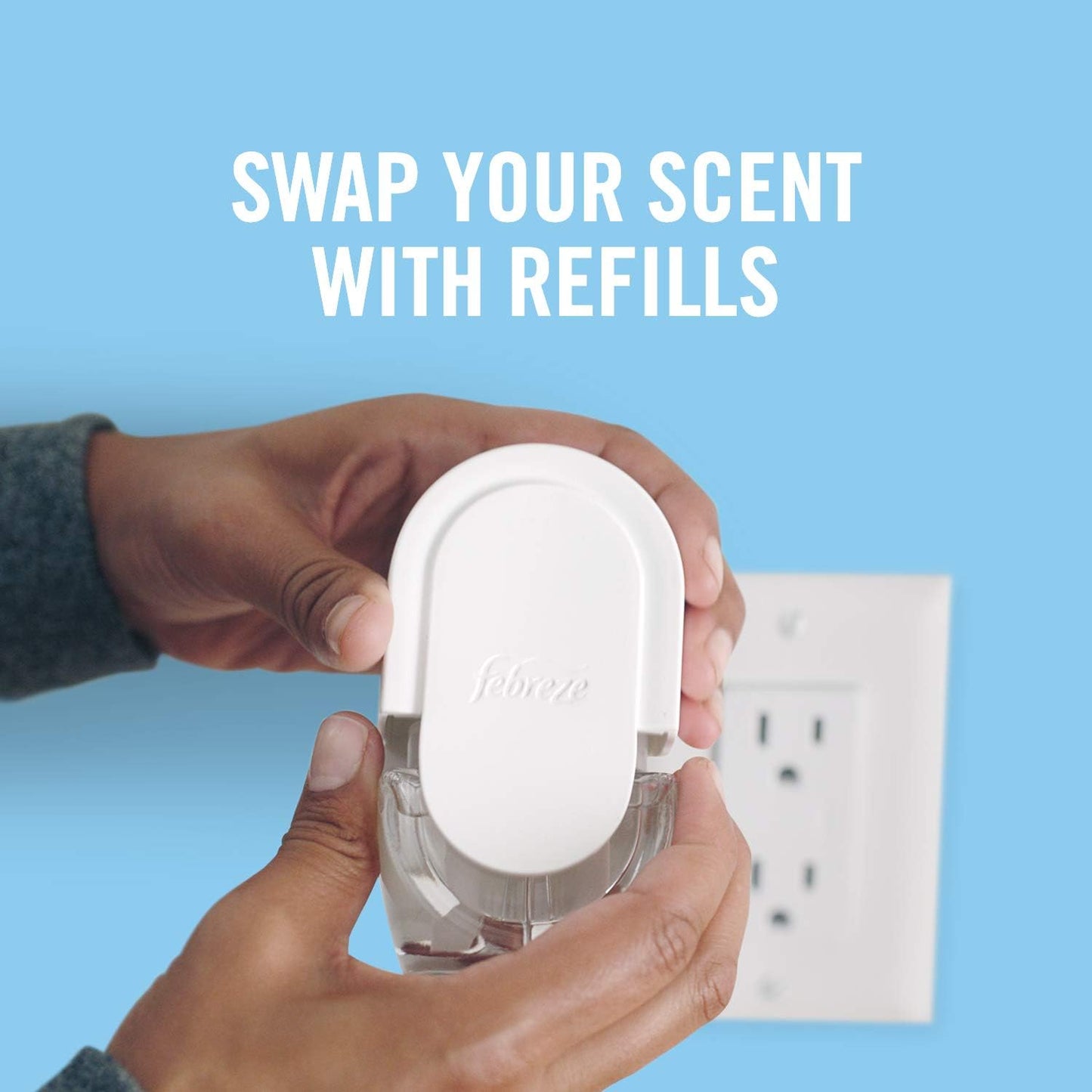 Febreze Plug Dual Refill Air Fresheners Linen & Sky Scent + 1 Warmer