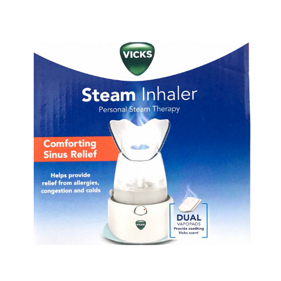 Vicks Steam Inhaler Personal Steam Therapy with Soft Comfortable Mask Dual Scent Pad Technology 120V