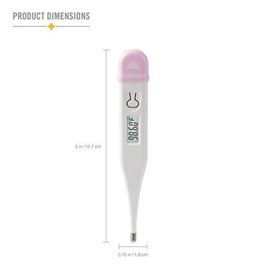 MABIS Digital Basal Body Temperature Thermometer For Natural Family Planning White & Pink