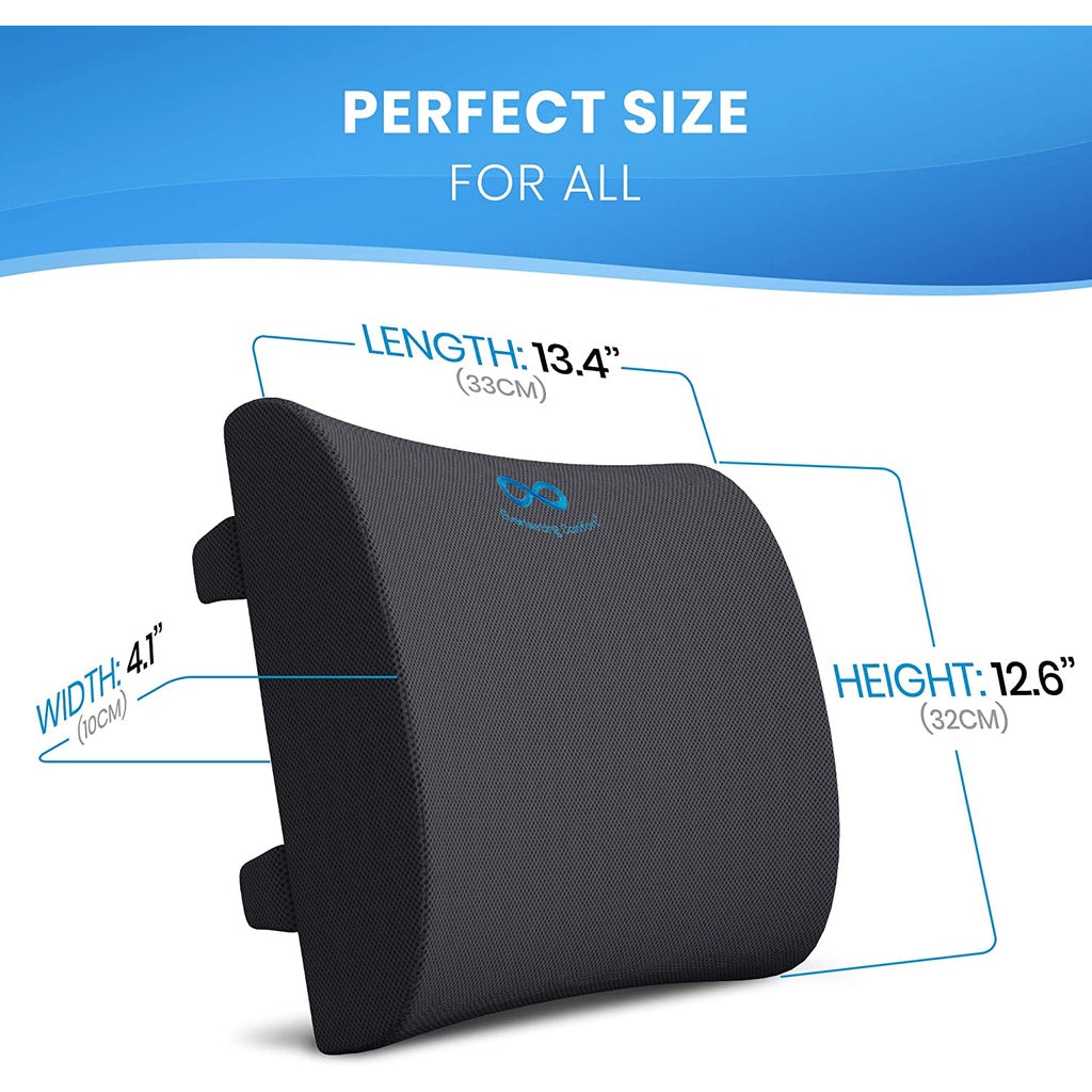 Everlasting Comfort 100% Pure Memory Foam Black Back Cushion, 1 Count