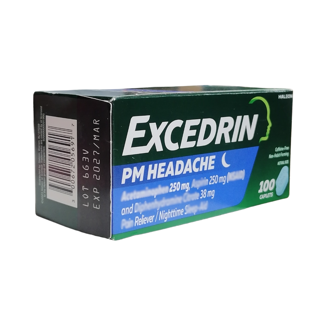 Excedrin PM Headache Reliever, 100 Caplets